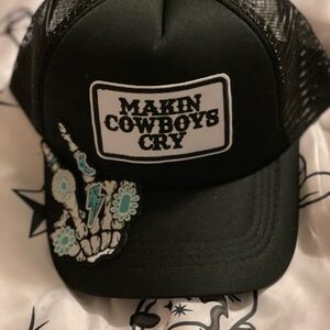 Black Trucker Hat with Embroidered Patch